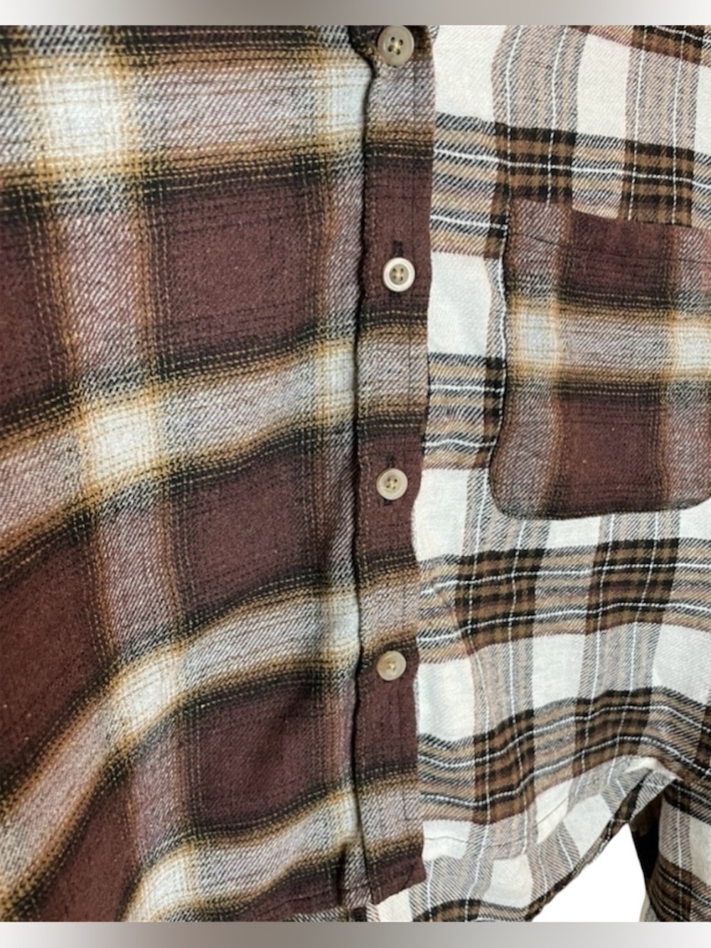 Just Polly Reworked Flannel Crop Top - Picture 6 of 8